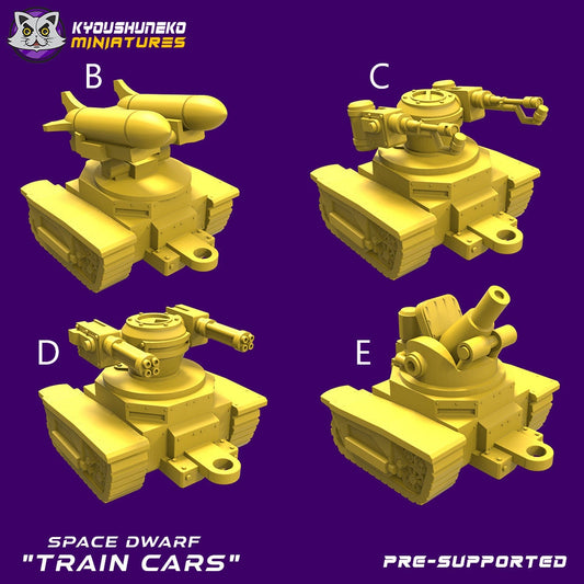 Dwarf Assault Train | 6mm/15mm/28mm Scale | Space Dwarfs / Squats / League of Votann | Resin 3D Printed Miniature | Kyoushuneko