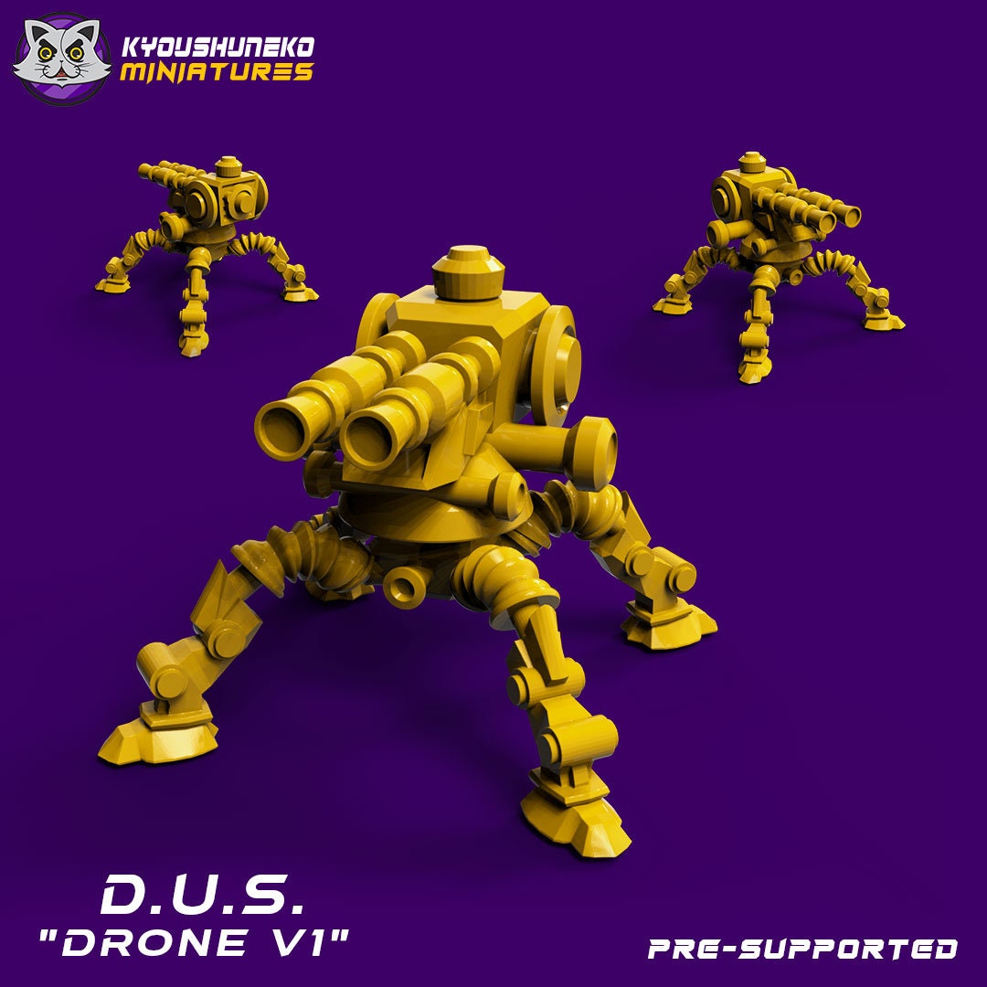 Combat Drone Sentry | Space Dwarfs / Squats / League of Votann | Resin 3D Printed Miniature | Kyoushuneko