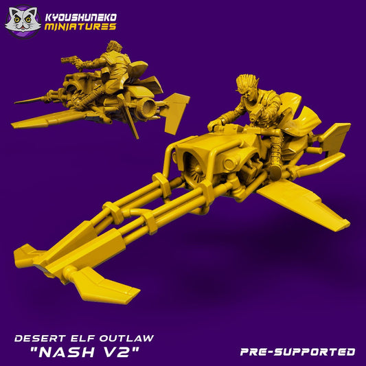 Elf Desert Outlaw | Sci-Fi / Cyberpunk | Resin 3D Printed Miniature | Kyoushuneko
