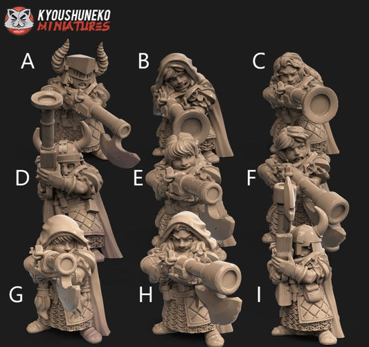 Dwarf Female Rangers (Guns) | Resin 3D Printed Miniatures | Kyoushuneko | Table Top Gaming | RPG | D&D | Pathfinder