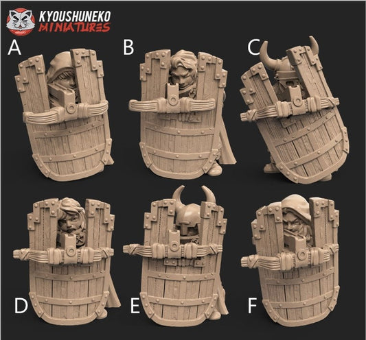 Dwarf Female Rangers with Shields (Crossbows or Handguns)| Resin 3D Printed Miniatures | Kyoushuneko | RPG | D&D | Pathfinder