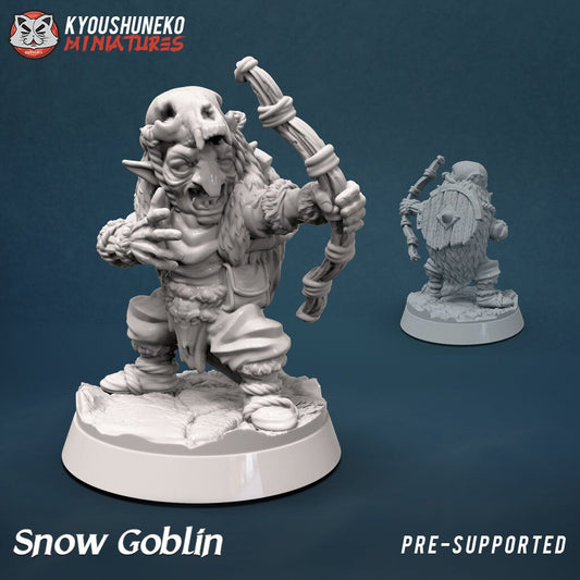 Snow Goblin Archer | Resin 3D Printed Miniatures | Kyoushuneko | Table Top Gaming | RPG | D&D | Pathfinder