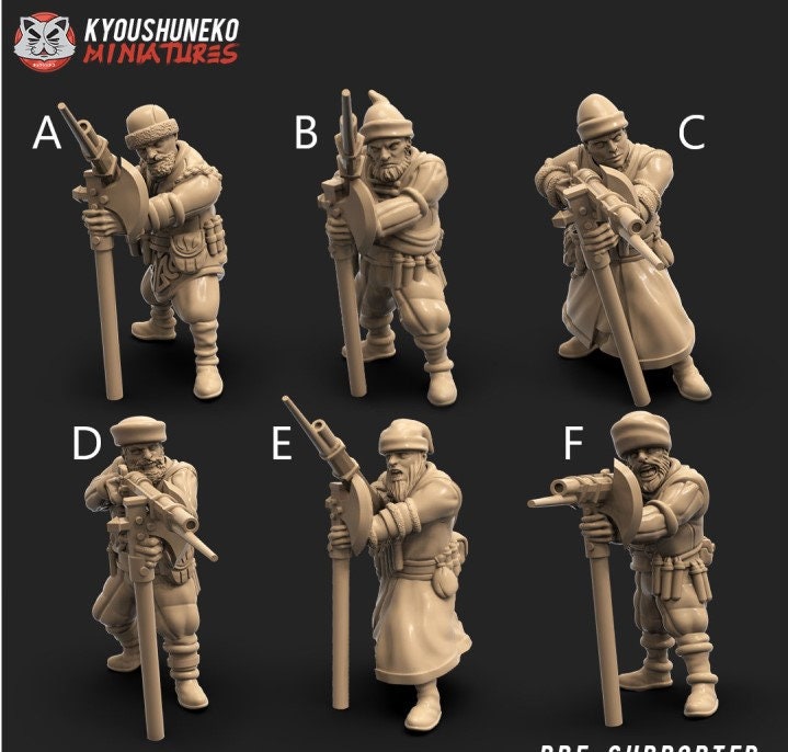 Kislev Arquebus Unit | Resin 3D Printed Miniatures | Kyoushuneko | Table Top Gaming | RPG | D&D | Pathfinder