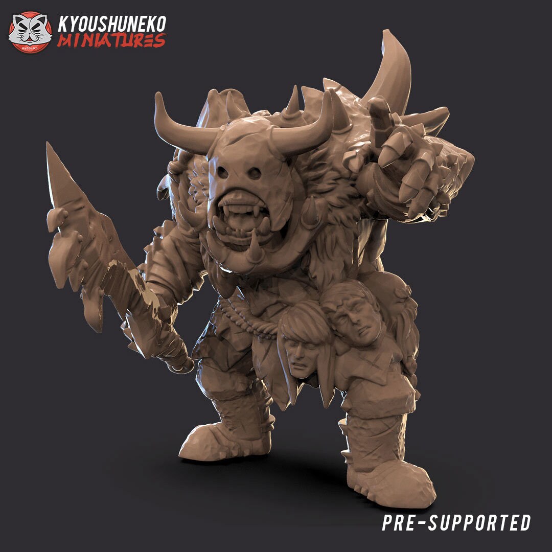 Black Orc Warboss | Resin 3D Printed Miniatures | Kyoushuneko | Table Top Gaming | RPG | D&D | Pathfinder