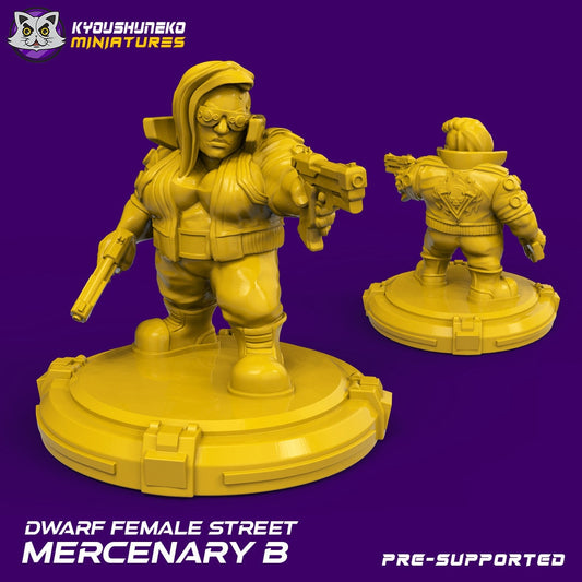 Dwarf Street Mercenaries | Sci-Fi / Cyberpunk | Resin 3D Printed Miniature | Kyoushuneko