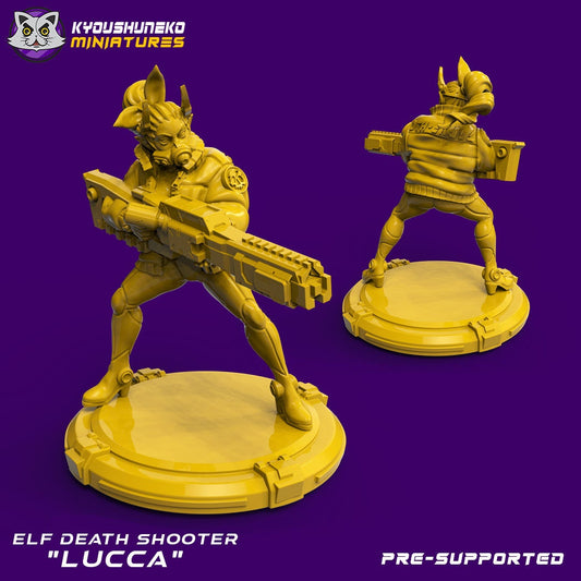 Elf Death Shooter | Sci-Fi / Cyberpunk | Resin 3D Printed Miniature | Kyoushuneko