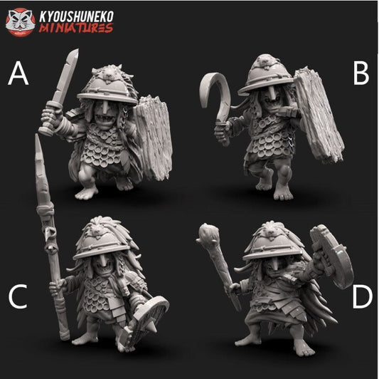 Goblin Warriors | Resin 3D Printed Miniatures | Kyoushuneko | Table Top Gaming | RPG | D&D | Pathfinder