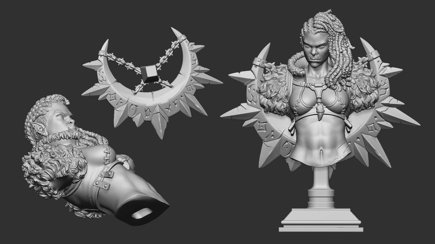 Gashnakh Ferocious | Furious Dead Clan | Bust | Resin 3D Printed Miniature | White Werewolf Tavern