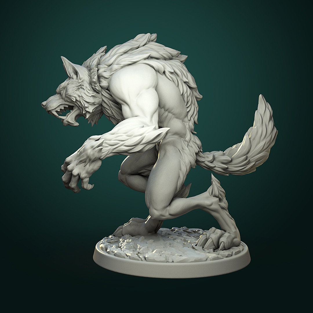 Common Werewolf | Werewolf | Resin 3D Printed Miniature | White Werewolf Tavern