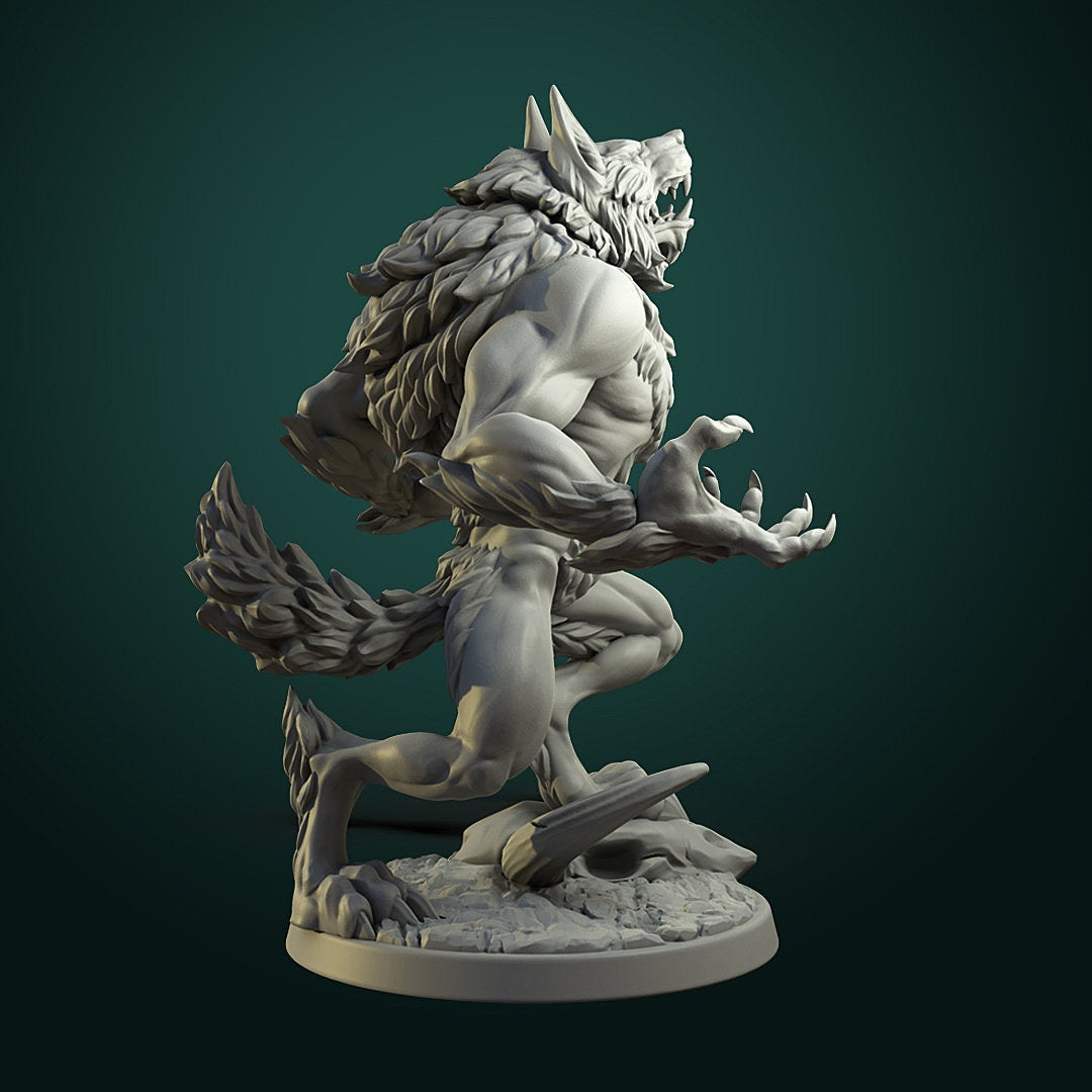 Furious Werewolf | Werewolf | Resin 3D Printed Miniature | White Werewolf Tavern