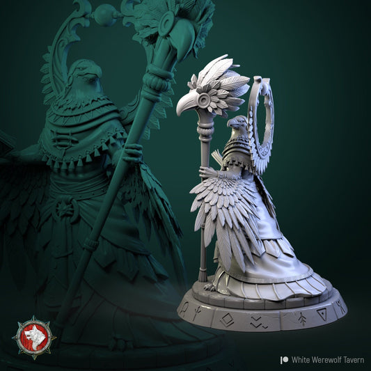 Ayalau The Aarakocra Priestess | Multiple Scales | Resin 3D Printed Miniature | White Werewolf Tavern | RPG | D&D | DnD
