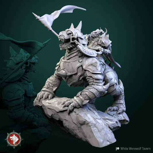 Dragonborn Commander | Resin 3D Printed Miniature | White Werewolf Tavern