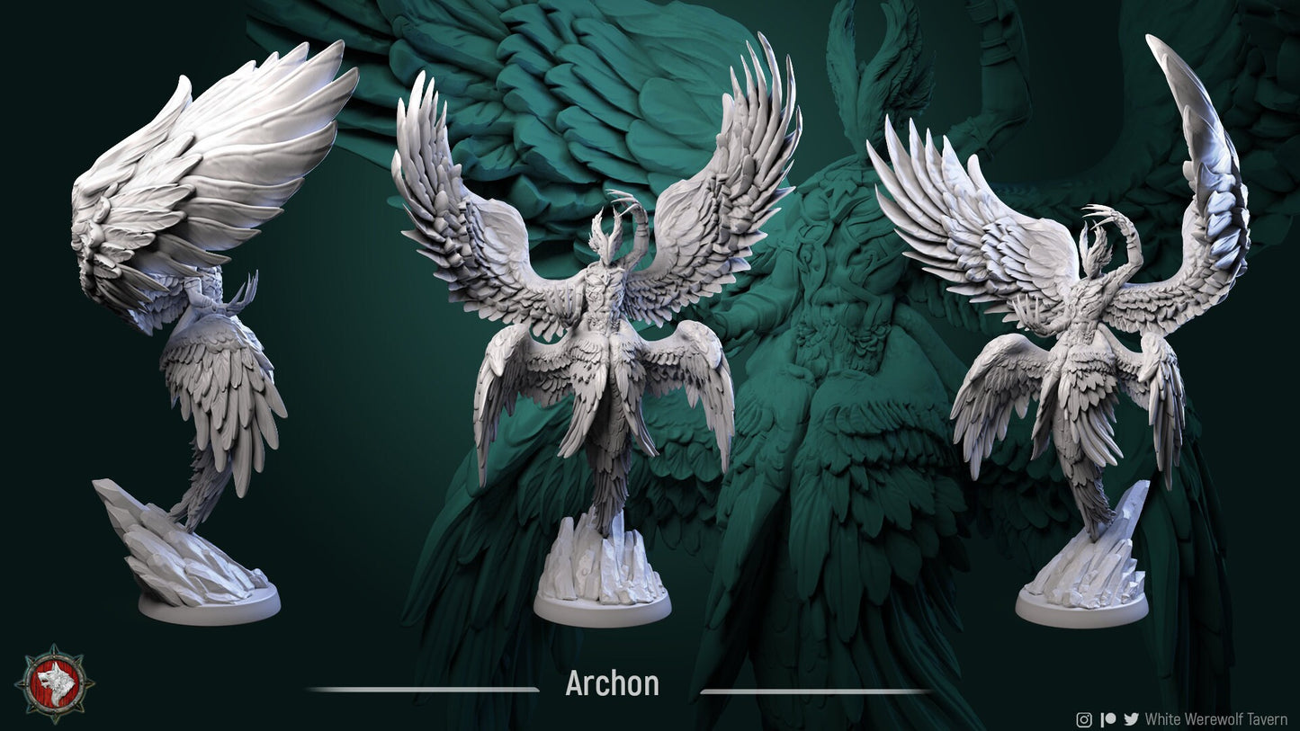 Archon | Celestial | Multiple Scales | Resin 3D Printed Miniature | White Werewolf Tavern