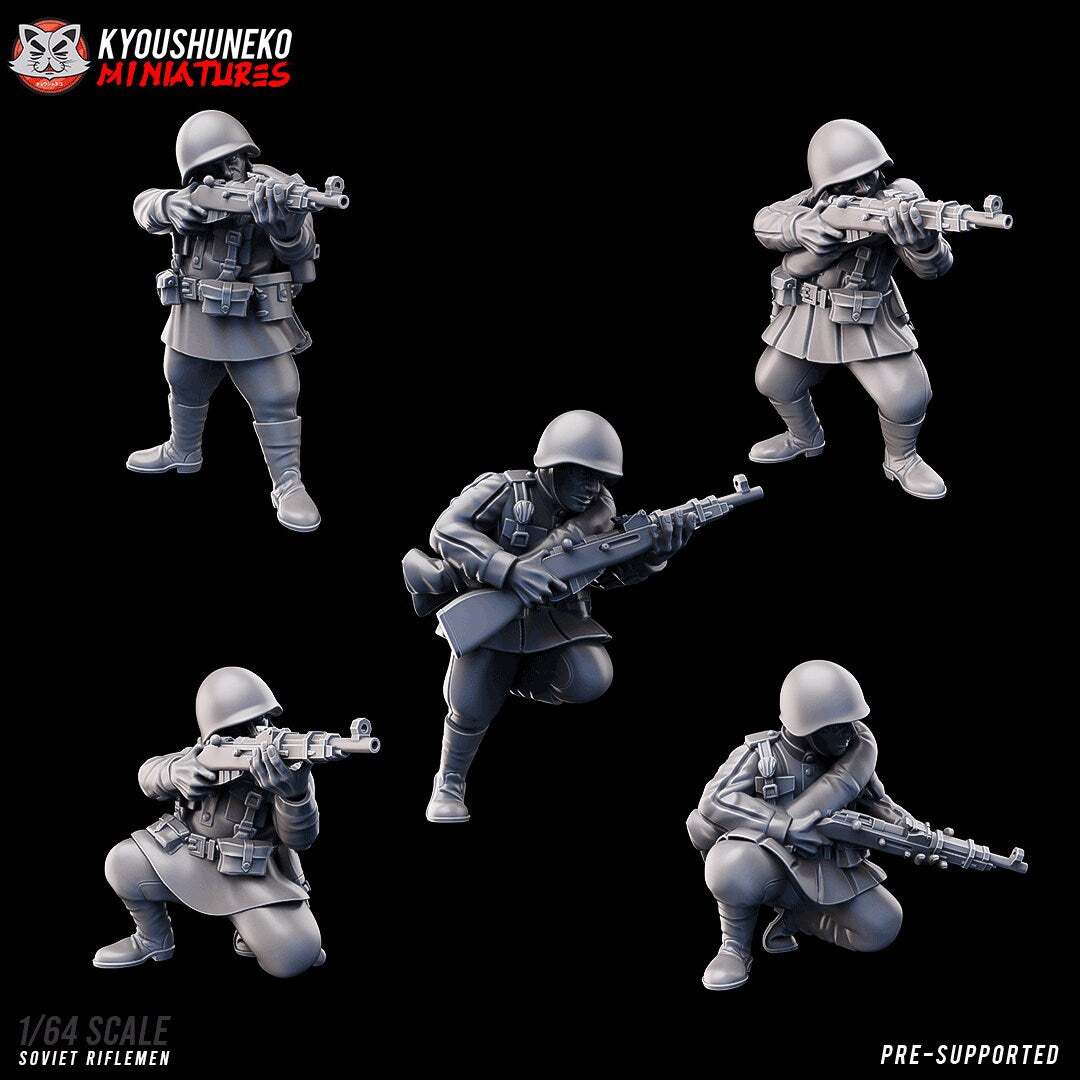 WW2 Soviet Infantry Unit | Resin 3D Printed Miniature | Kyoushuneko