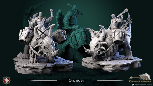 Orc Rider With Beast | Resin 3D Printed Miniature | White Werewolf Tavern | RPG | D&D | DnD