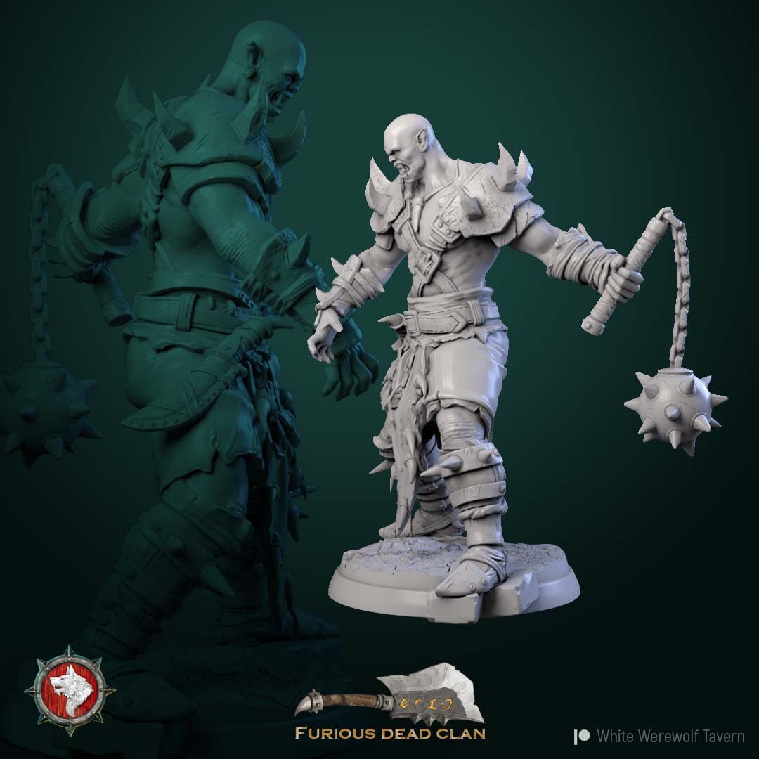 Orc Warrior Warband | Six Poses | Resin 3D Printed Miniature | White Werewolf Tavern | RPG | D&D | DnD