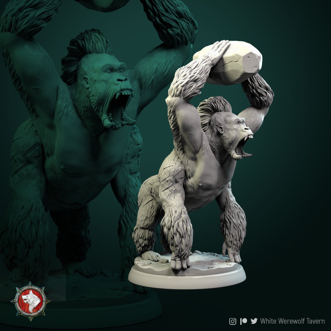 miniature monsters Crushing Ape Monster Boss | Resin 3D Printed Miniature | White Werewolf Tavern