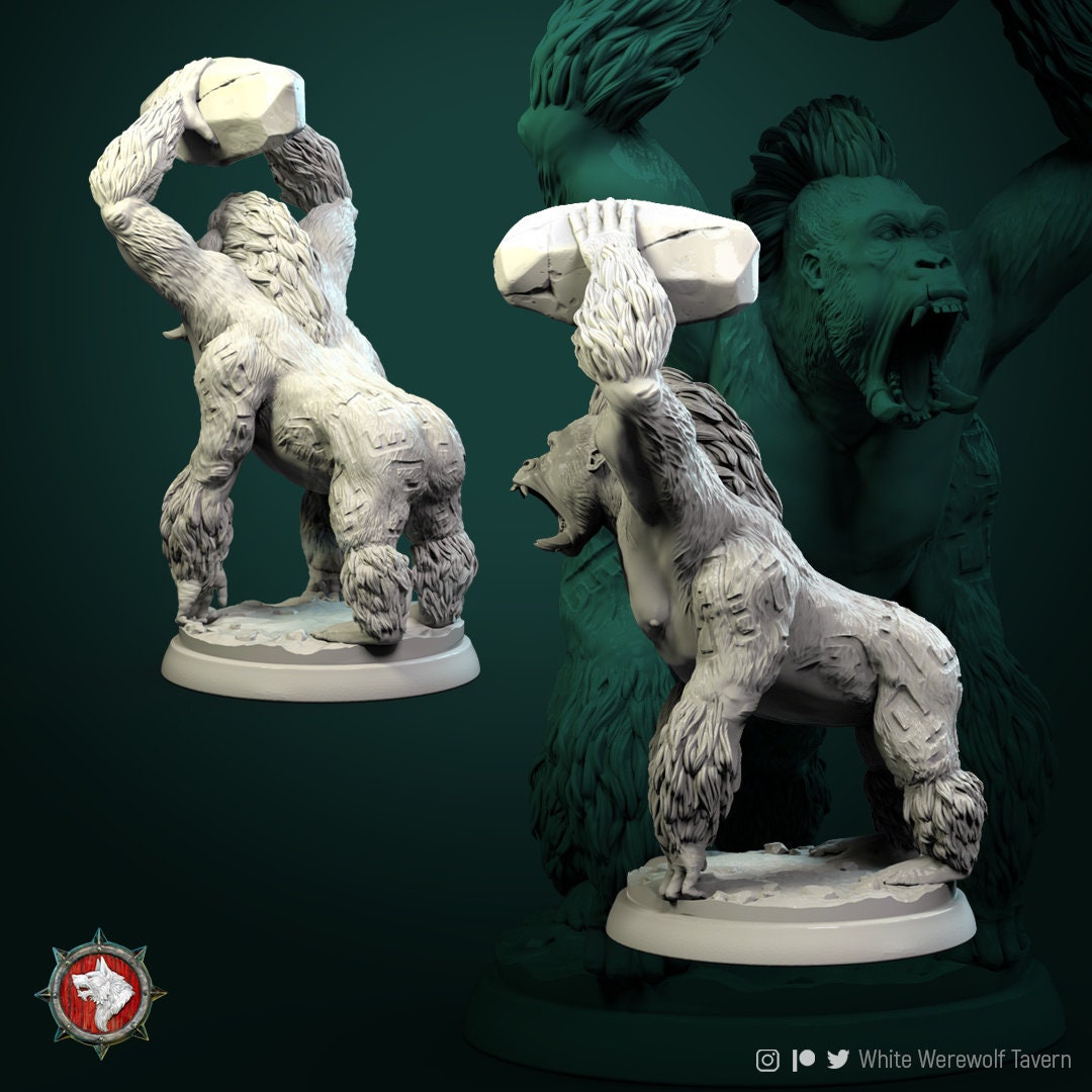 Crushing Ape Monster Boss | Resin 3D Printed Miniature | White Werewolf Tavern | RPG | D&D | DnD