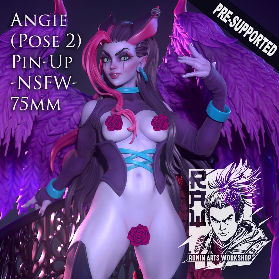 Sexy Succubus - Two Poses | Clothed or Nude | Resin 3D Printed Pinup | Ronin Arts Workshop
