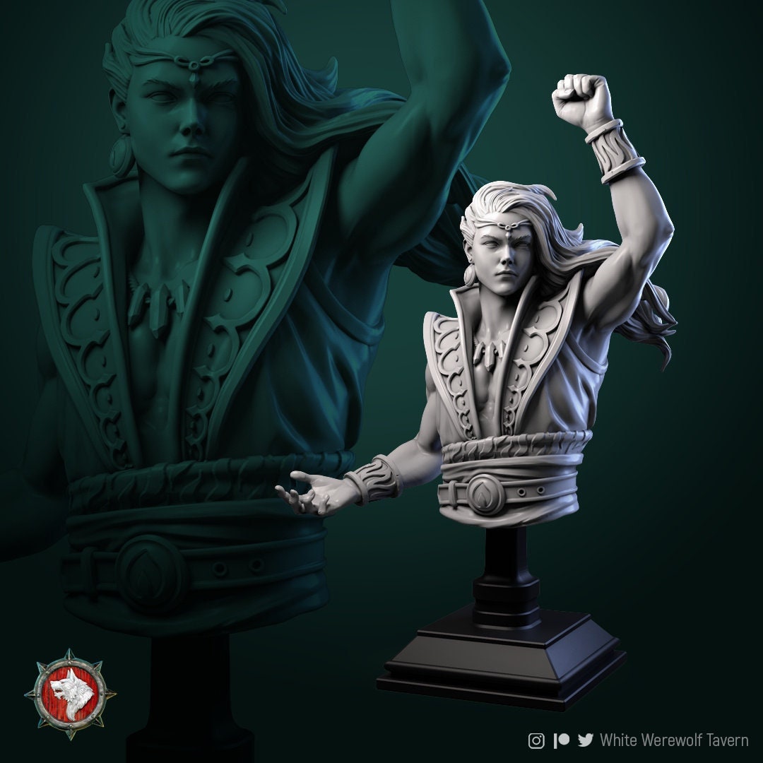 Fire Master | Bust | Resin 3D Printed Miniature | White Werewolf Tavern