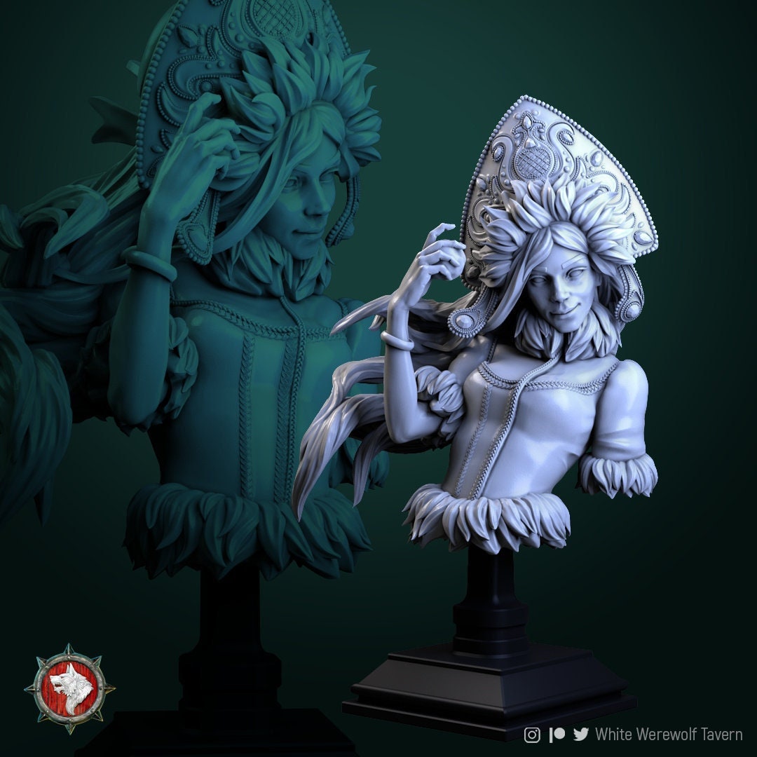 Snow Girl | Bust | Resin 3D Printed Miniature | White Werewolf Tavern