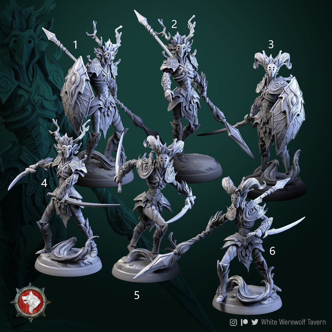Dendroid Warriors | Resin 3D Printed Miniature | White Werewolf Tavern | RPG | D&D | DnD