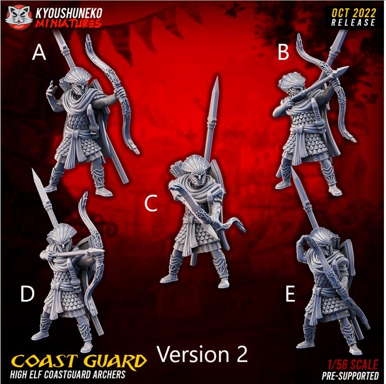 Lothern Sea Guard | Resin 3D Printed Miniatures | Kyoushuneko | Table Top Gaming | RPG | D&D | Pathfinder