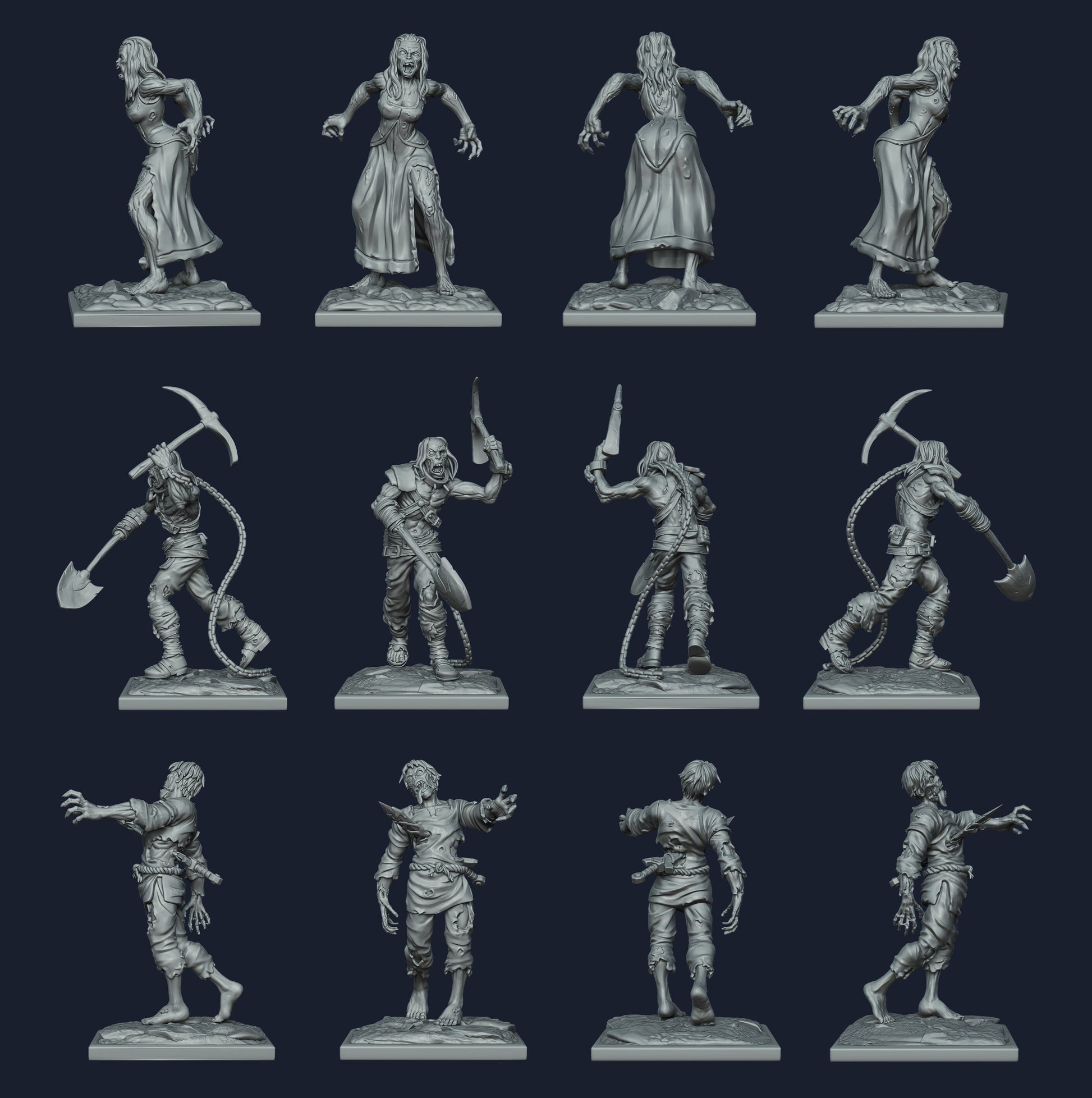 RPG Zombies | 35mm Scale | Resin 3D Printed Miniature | Ronin Arts Workshop