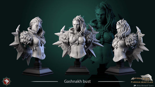 Gashnakh Ferocious | Furious Dead Clan | Bust | Resin 3D Printed Miniature | White Werewolf Tavern