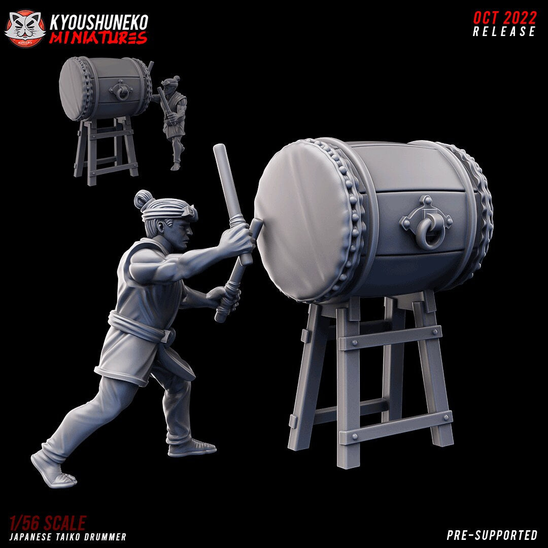Japanese Taiko Drum | Resin 3D Printed Miniatures | Kyoushuneko | Table Top Gaming | RPG | D&D | Pathfinder