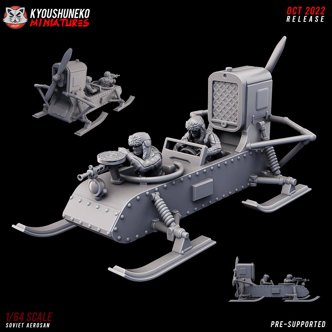 WW2 Soviet RF-8 / GAZ-98 Aerosan | Resin 3D Printed Miniature | Kyoushuneko