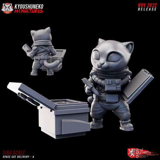 Space Kitties | Chibi | Resin 3D Printed Miniatures | Kyoushuneko
