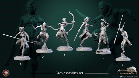 Orc Female Assassins | Resin 3D Printed Miniature | White Werewolf Tavern | RPG | D&D | DnD