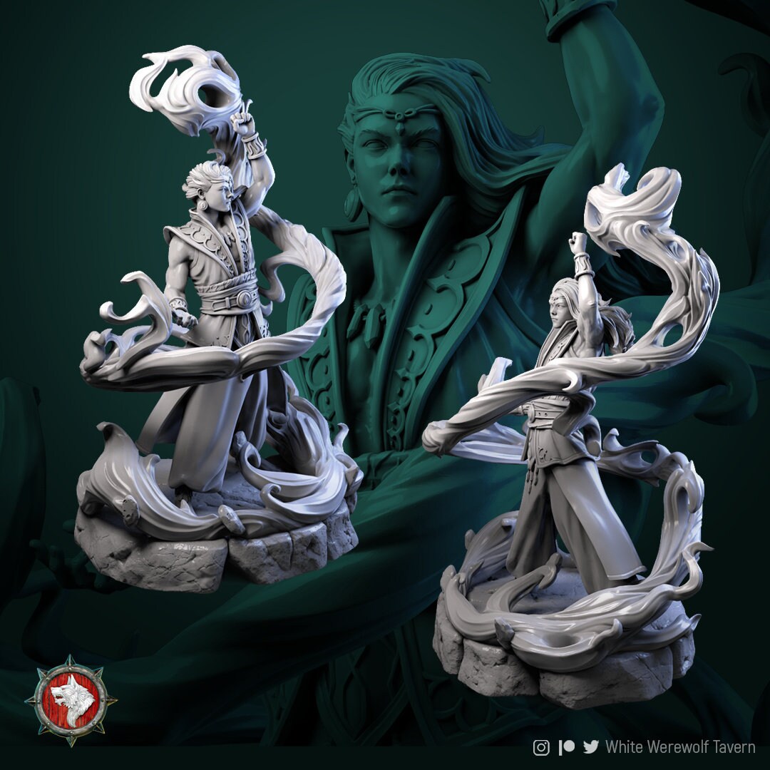 Fire Master | Multiple Scales | Resin 3D Printed Miniature | White Werewolf Tavern | RPG | D&D | DnD