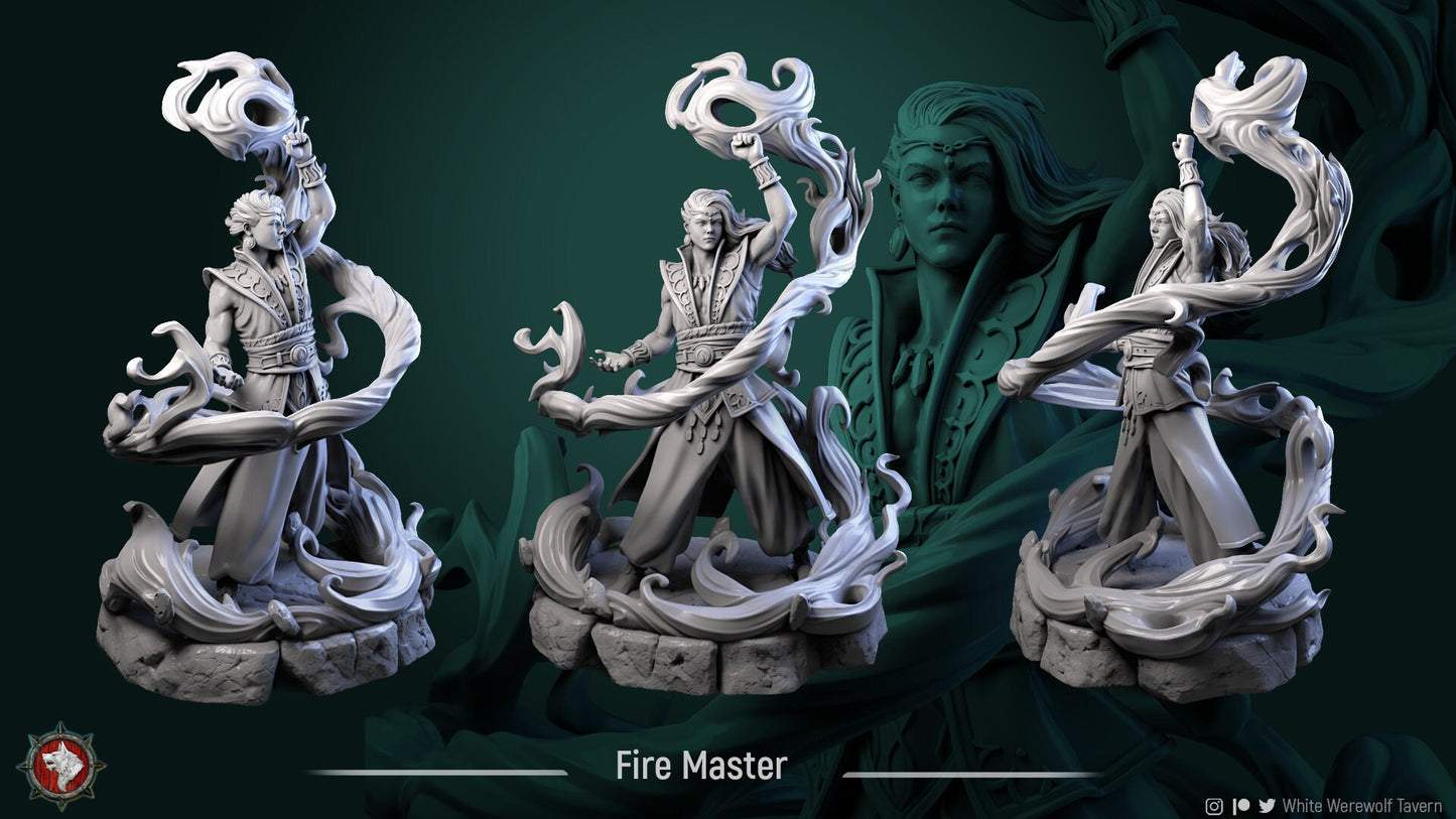 Fire Master | Multiple Scales | Resin 3D Printed Miniature | White Werewolf Tavern | RPG | D&D | DnD