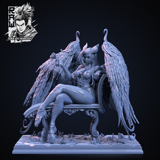 Sexy Succubus - Two Poses | Clothed or Nude | Resin 3D Printed Pinup | Ronin Arts Workshop