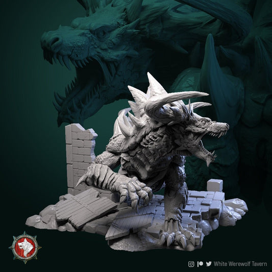 Undead Tarrasque | Monster | Model Kit | Resin 3D Printed Miniature | White Werewolf Tavern | RPG | D&D | DnD