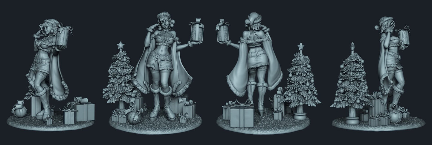 Sexy Christmas Elf | Clothed or Nude | Resin 3D Printed Pinup | Ronin Arts Workshop