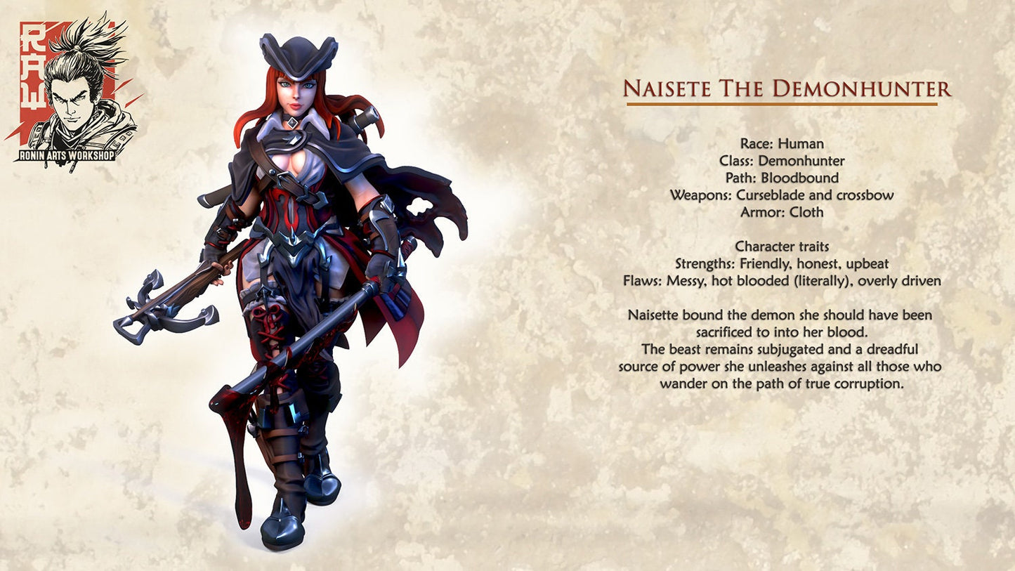 Goblin Artificer and Female Human Demonhunter | Resin 3D Printed Miniature | White Werewolf Tavern