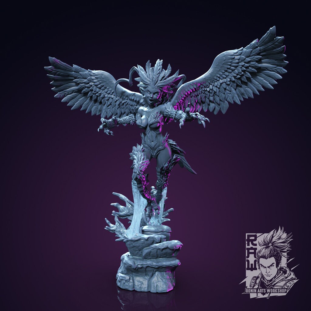 Sexy Harpies | Resin 3D Print | Miniature | Nude | Sexy | DnD Boss | Pathfinder | Ronin Arts Workshop