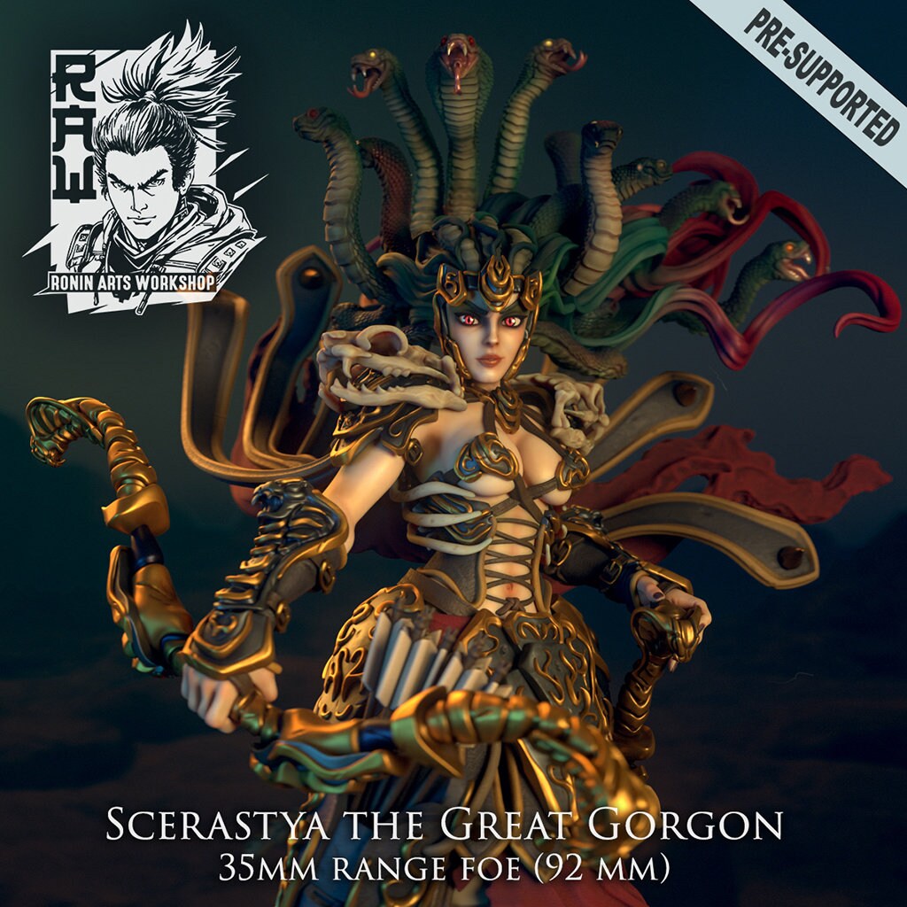 Matriarch Medusa | Great Gorgon | Resin 3D Print | Miniature | DnD Boss | Pathfinder