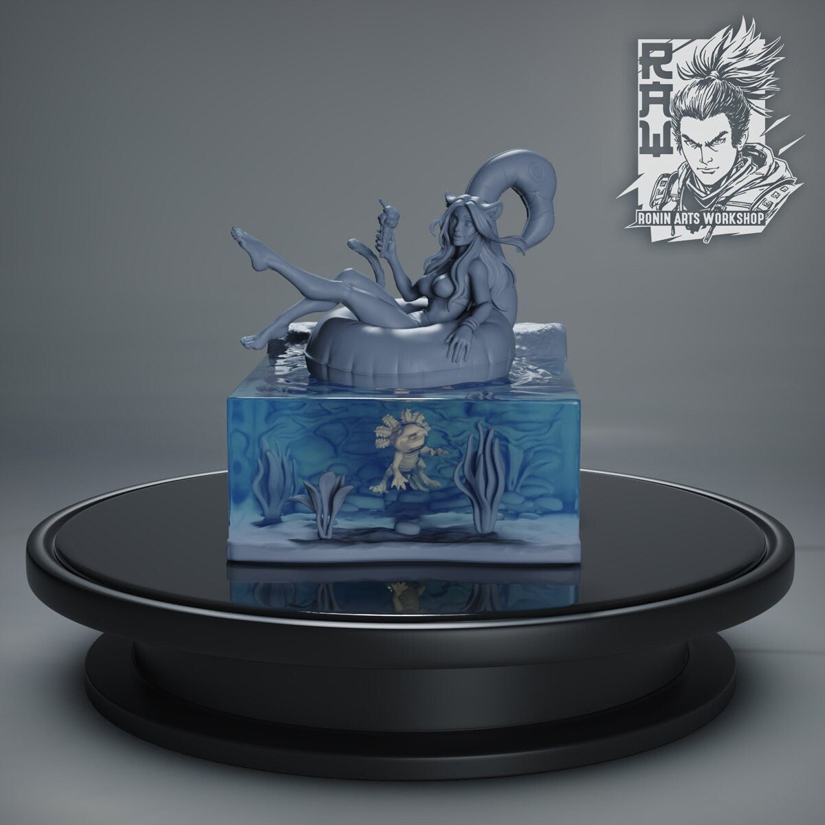 Sexy Pool Elf | Clothed or Nude | Resin 3D Printed Pinup | Ronin Arts Workshop