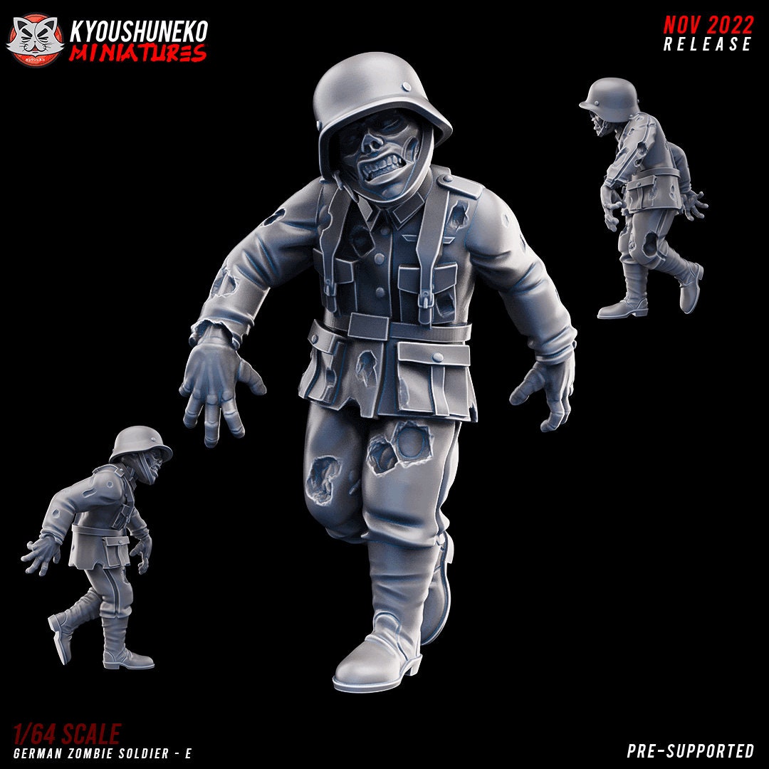 WW2 German Zombie Unit | Resin 3D Printed Miniature | Kyoushuneko