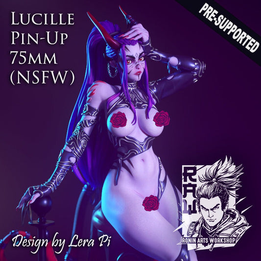 Seductive Devil Woman | Clothed or Nude | Resin 3D Printed Pinup | Ronin Arts Workshop