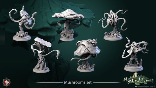 Mushrooms | Monsters | Resin 3D Printed Miniature | White Werewolf Tavern | RPG | D&D | DnD