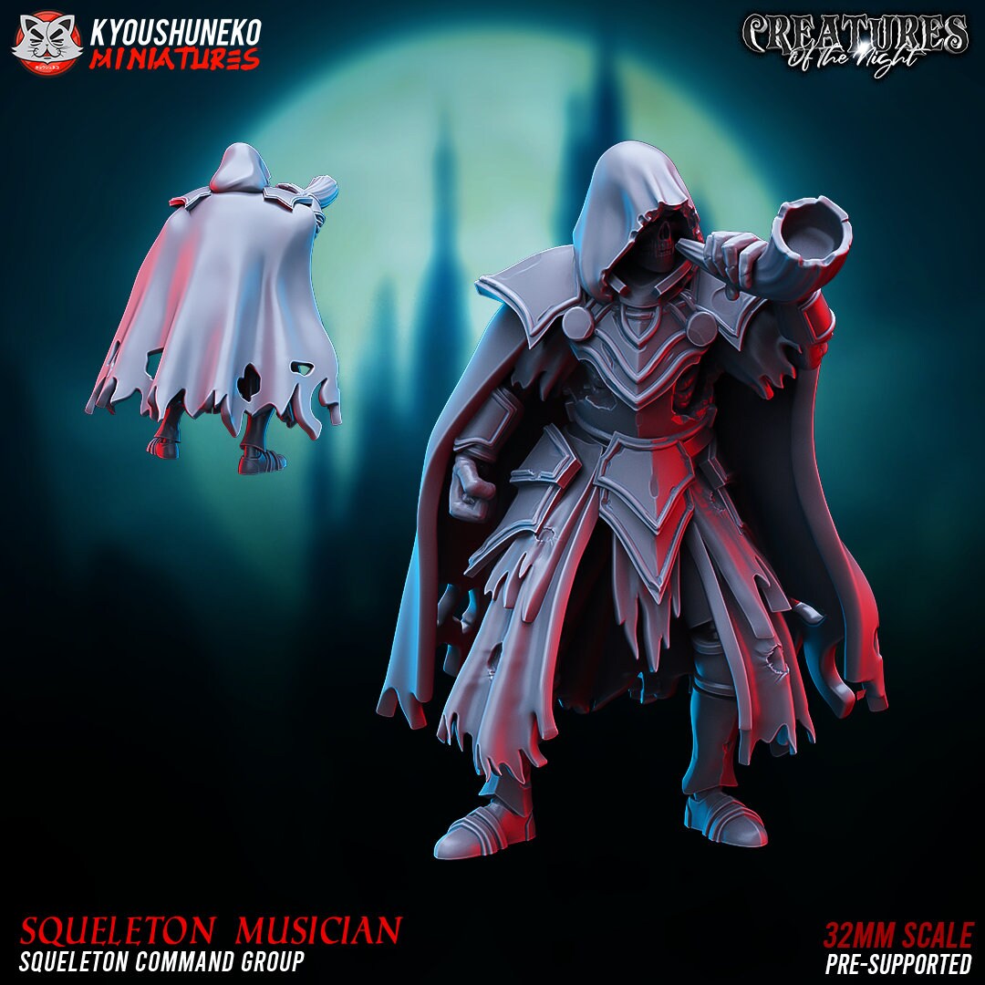 Skeleton Command Group | Unead | Resin 3D Printed Miniatures | Kyoushuneko | Table Top Gaming | RPG | D&D | Pathfinder