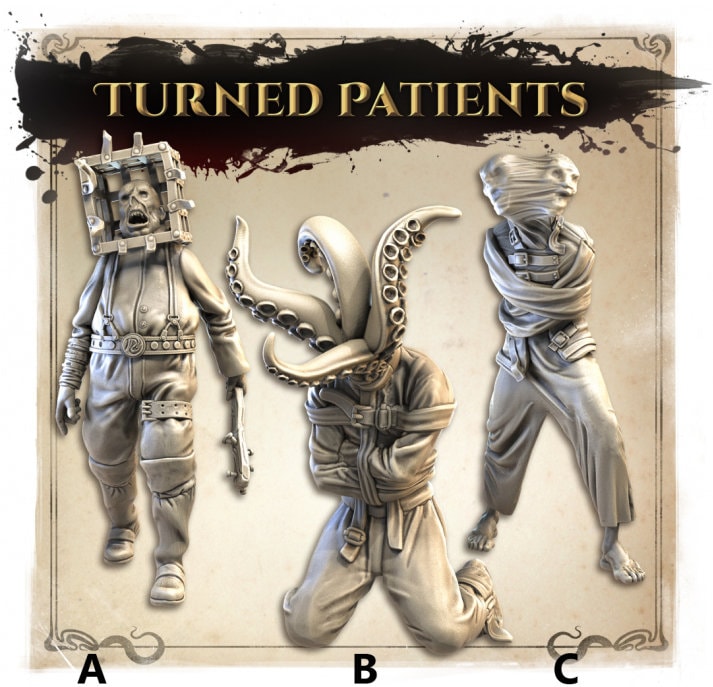 Turned Insane Asylum Patients | Wicked Hills | Resin 3D Printed Miniature | RPG | DND