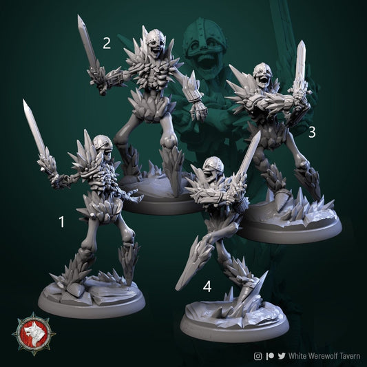 Ice Skeletons | Resin 3D Printed Miniature | White Werewolf Tavern | RPG | D&D | DnD
