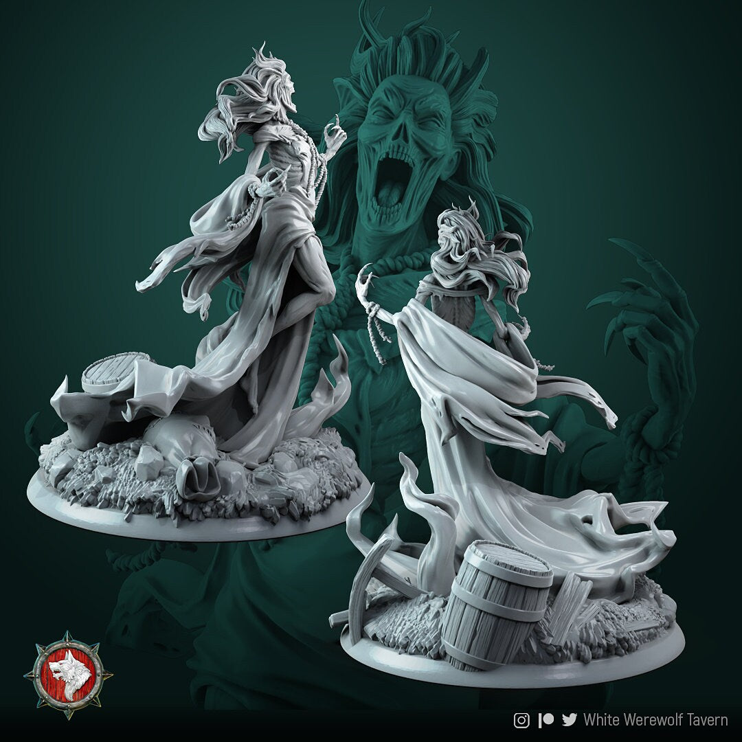 Female Banshee | Resin 3D Printed Miniature | White Werewolf Tavern | RPG | D&D | DnD
