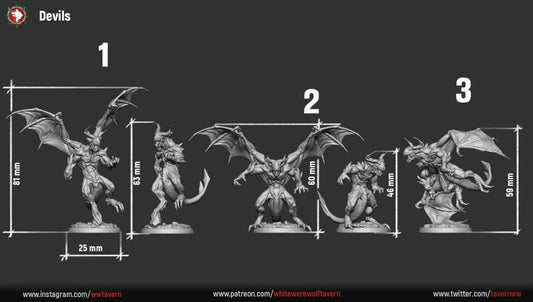 Devils | Resin 3D Printed Miniature | White Werewolf Tavern | RPG | D&D | DnD